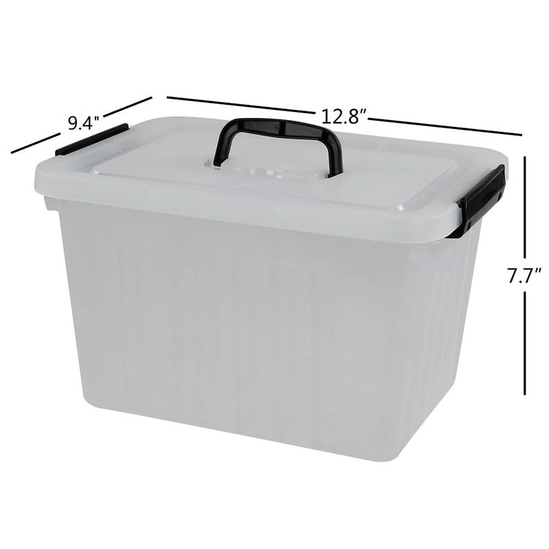 Ramddy 12 Quart Clear Storage Box with Lid and Black Latches, 1 Pack - Image 2